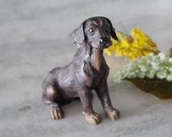 Vintage Resin Chocolate Brown Labrador Retriever Figurine