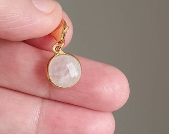 Moonstone pendant, charms gold, silver gold plated, moonstone charms, for the girlfriend