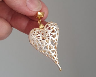 Heart Pendant Gold Silver Clip