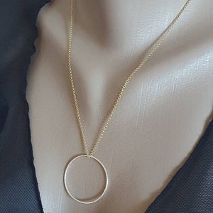 minimalistische ketting, hanger cirkel, bicolor, zilver goud afbeelding 8