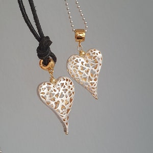 Heart Pendant Gold Silver Clip image 9