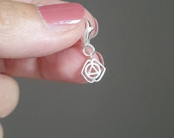 Stirnchakra Silber Anhänger, Charms für Ketten und Armbänder, Yoga Schmuck spirituell