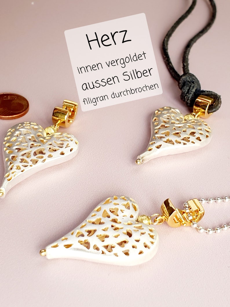 Herz Anhänger Gold Silber Clip Bild 5