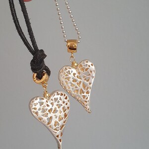 Heart Pendant Gold Silver Clip image 3