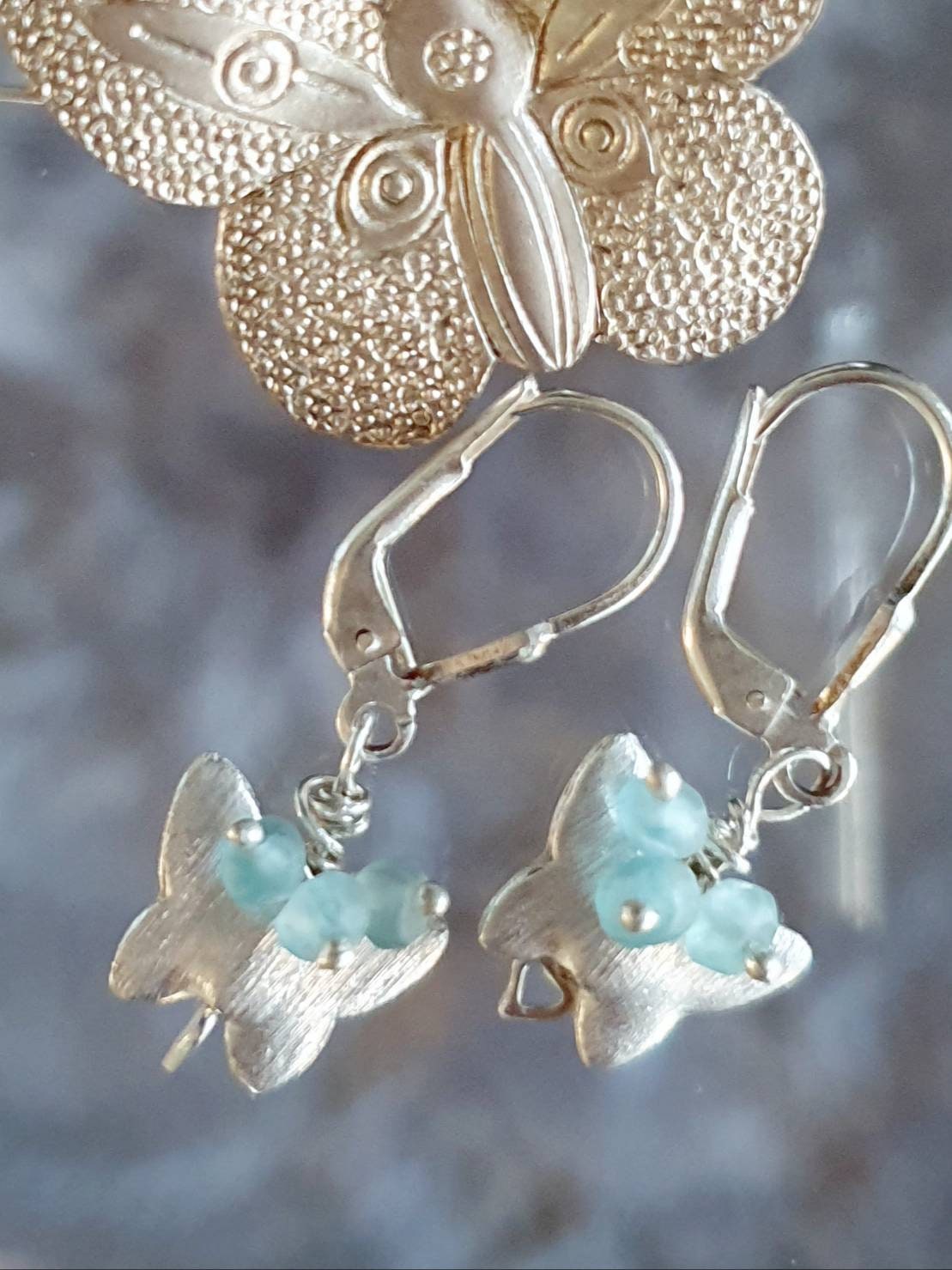 Ohrringe Schmetterling Kinder Kristall Ohrhänger Aus 925 Silber