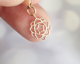 Yoga jewelry, pendant, chakra solar plexus, charms silver rose gold plated,