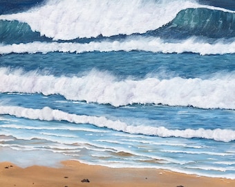 Original Australian Seascape Acrylic on Canvas Hastings Point NSW