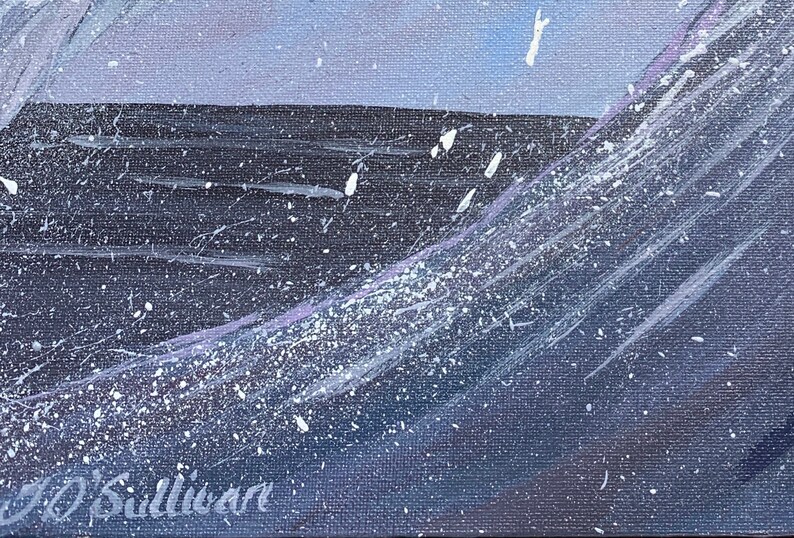 Ocean Wave purple abstract Painting, Original seascape on canvas, Wall Art, Australian painting, textured art, square art image 4