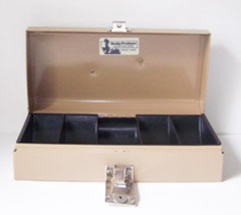 Vintage Metal Cash Box / Metal Storage Box / Buddy Products / Etsy