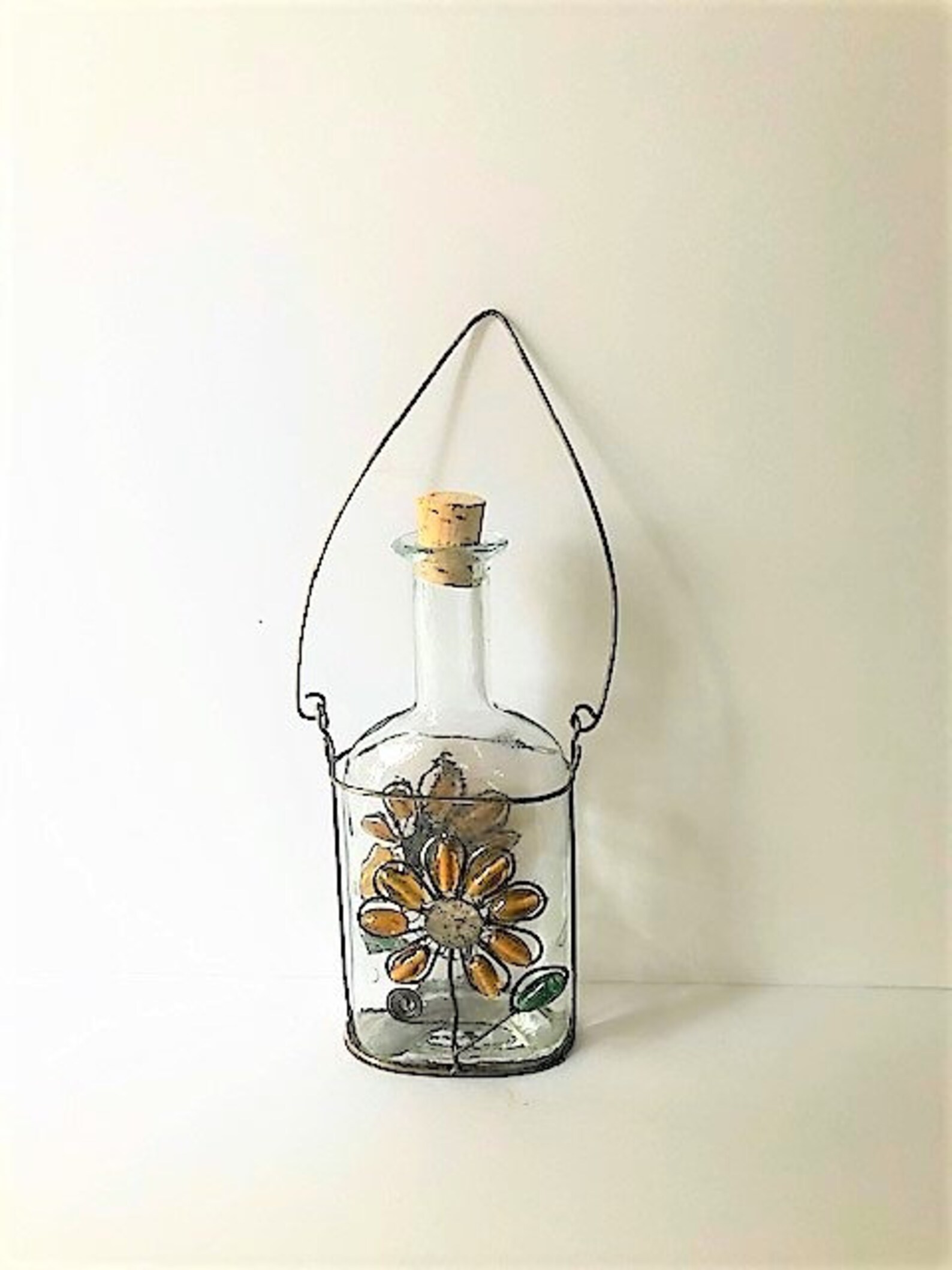 Wire Bottle Holder / Hanging Flower Holder / Hanging Vase / Etsy