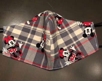 Plaid Mickey & Minnie Ladie's Mask