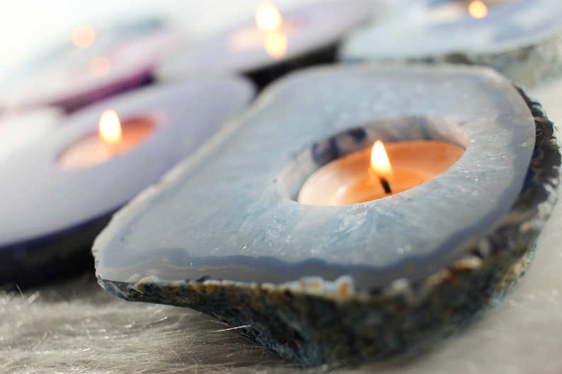 Sliced Geode Candleholder Agate Sliced Candle Holder Geode Etsy
