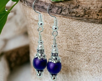 Crystal Pearl Sterling Silver Earrings: Czech Glass Beads