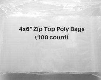 Pack of 100 4" x 6" Clear Reclosable Zippit Plastic Bags - Great for Bead, Craft and Jewelry Storage