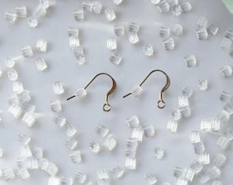 144 Clear Rubber (72 Pairs) 4mm Ear Wire Guards - Ear Nuts - Earring Backs - Stoppers