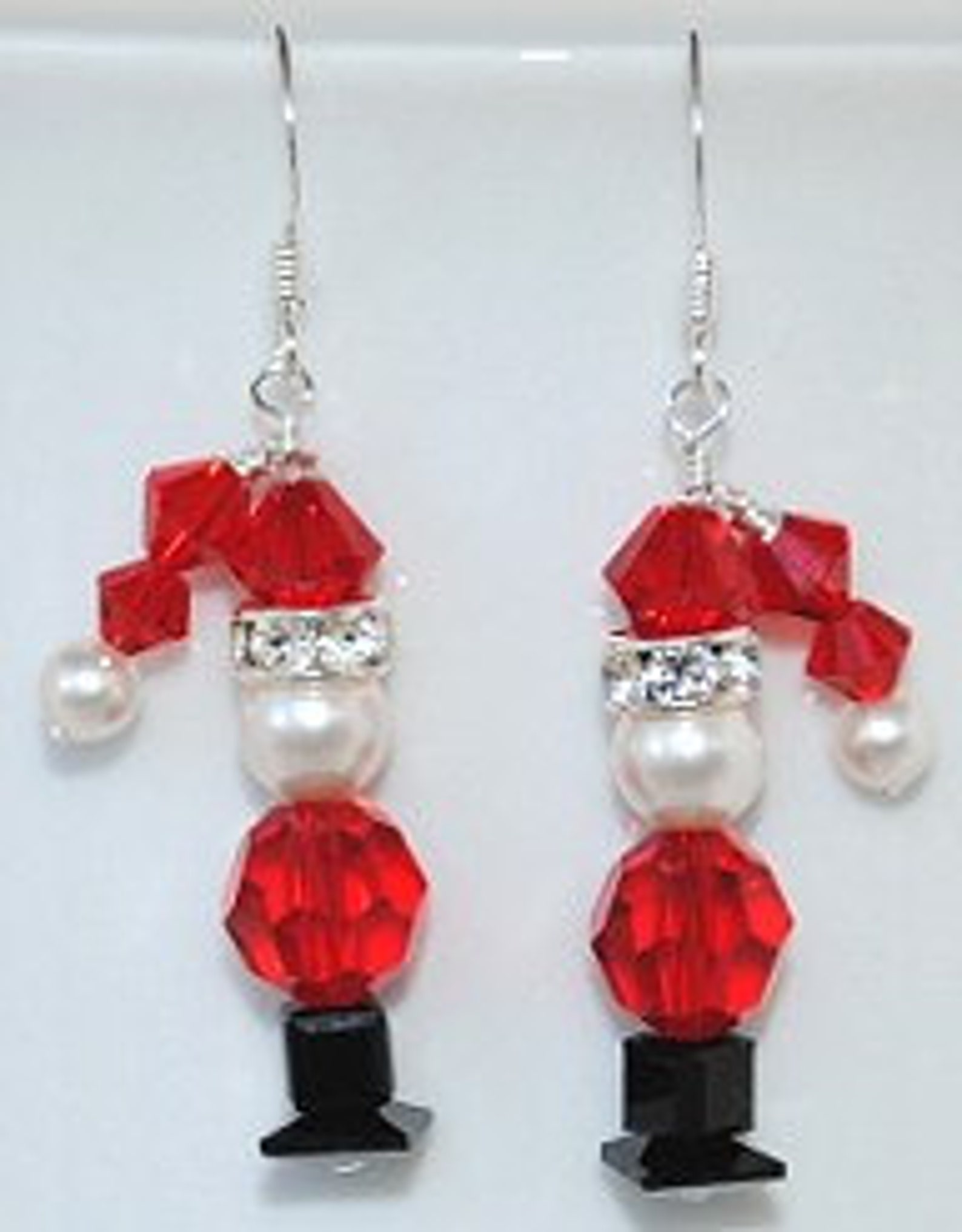Adorable Christmas Santa Earrings Made With Swarovski Crystal Etsy
