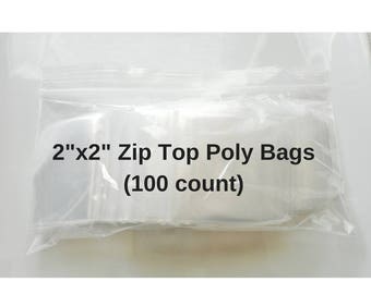 Pack of 100 2x2" Clear Reclosable Zippit Plastic Bags - Great for Bead, Craft and Small Jewelry Storage