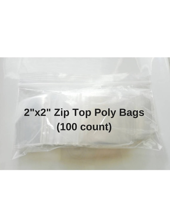 Pack of 100 2x2 Clear Reclosable Zippit Plastic Bags Great for Bead, Craft  and Small Jewelry Storage 