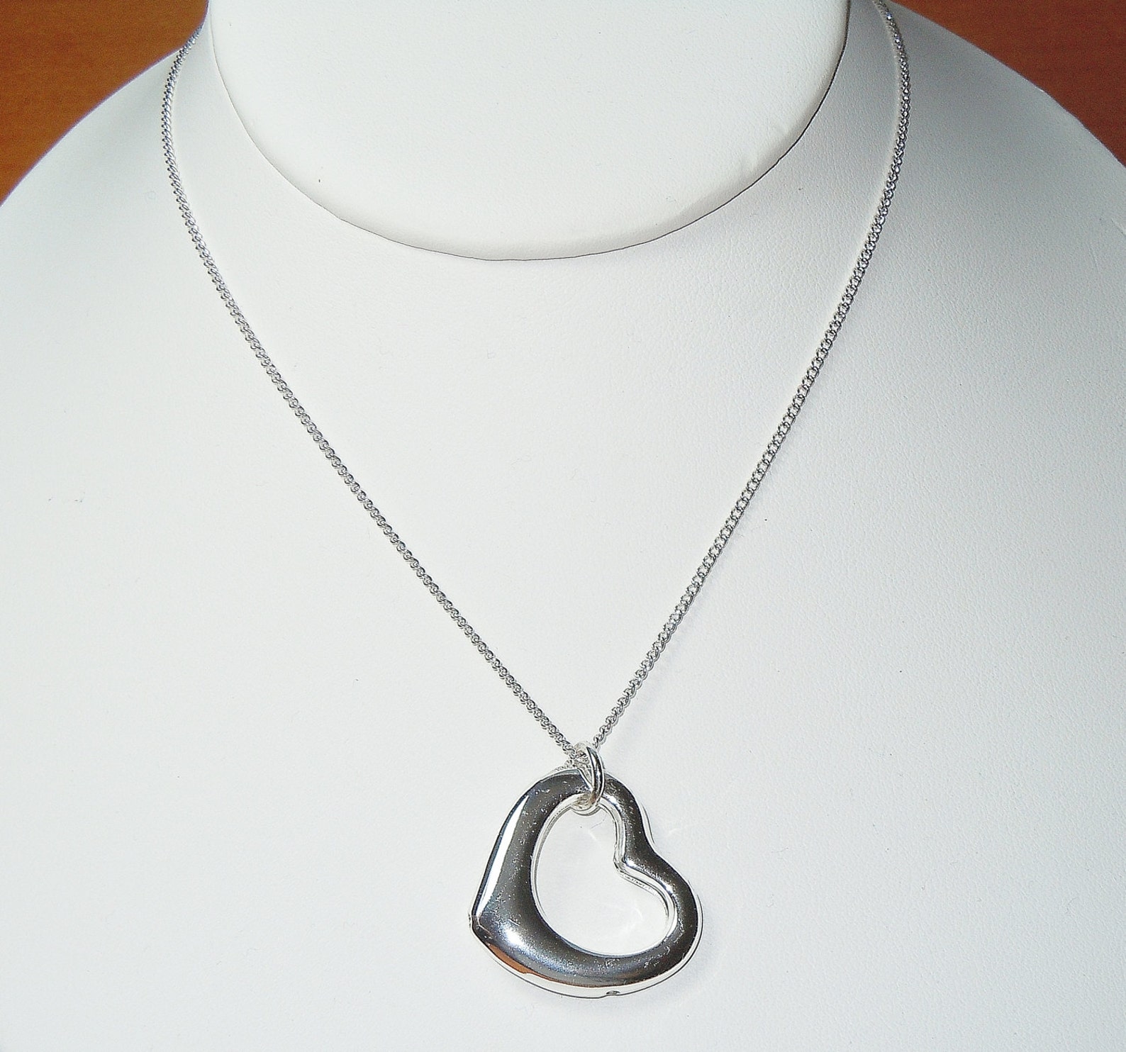 Silver Open Floating Heart Pendant Necklace on Silver Chain - Etsy