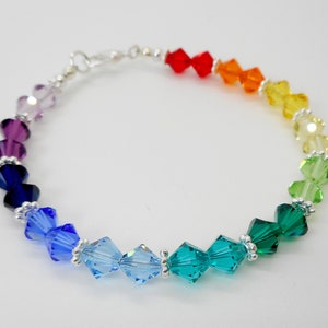 Swarovski Crystal Spectrum Rainbow Beaded Bracelet Stunning image 7