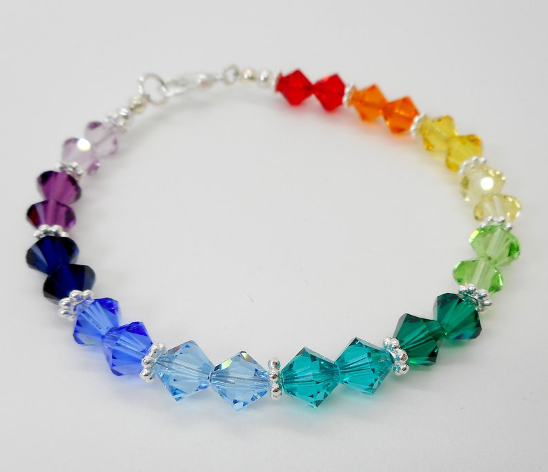 Swarovski Crystal Spectrum Rainbow Beaded Bracelet Stunning image 7