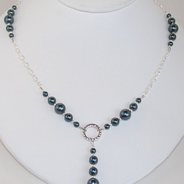 Stunning Necklace in Swarovski Tahitian Pearls