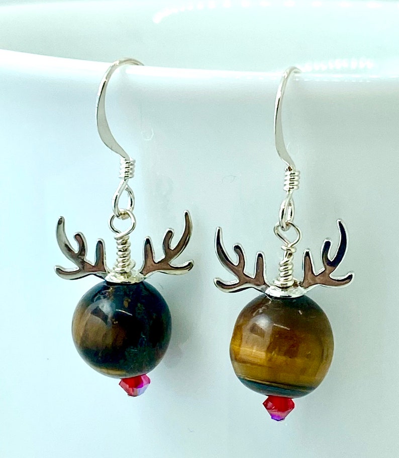 Adorable Reindeer Earrings Made With Swarovski Crystal Beads Etsy Sweden