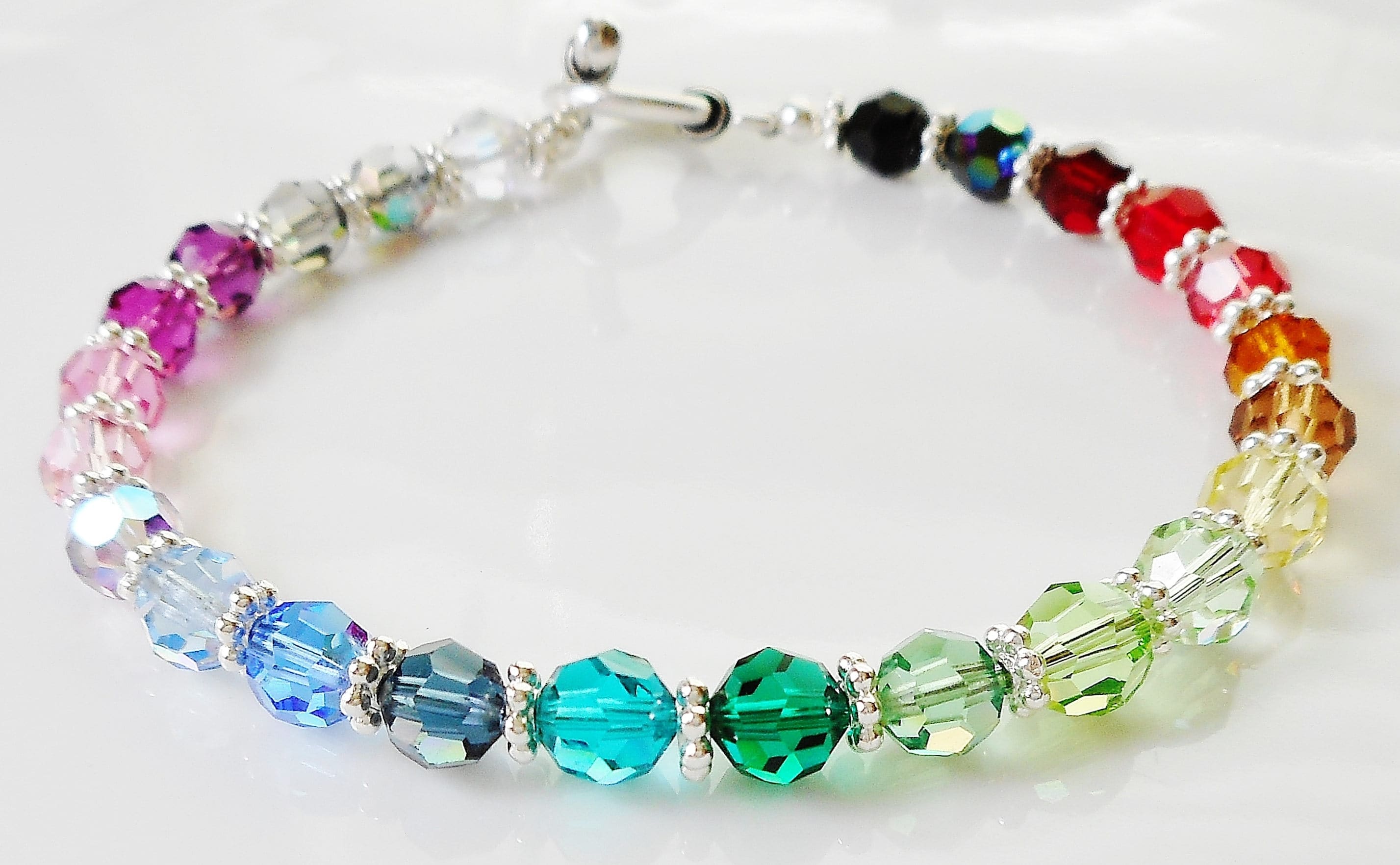 Swarovski Crystal Multicolor Beaded Bracelet Etsy UK