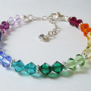 Swarovski Crystal Spectrum Rainbow Beaded Bracelet Stunning image 6