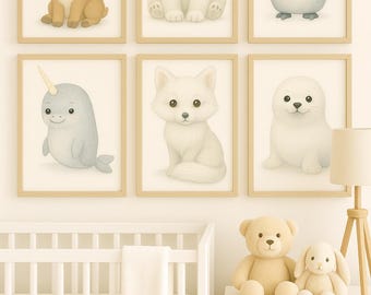 Arctic Animal Nursery Prints Set of 6