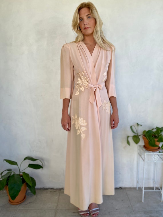 Vintage 1930s Couture Saybury SILK Wrap Dress Gown