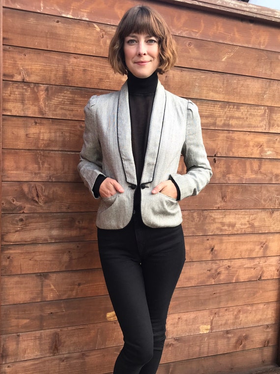 Vintage Black & White Tuxedo style Blazer - Small - image 6