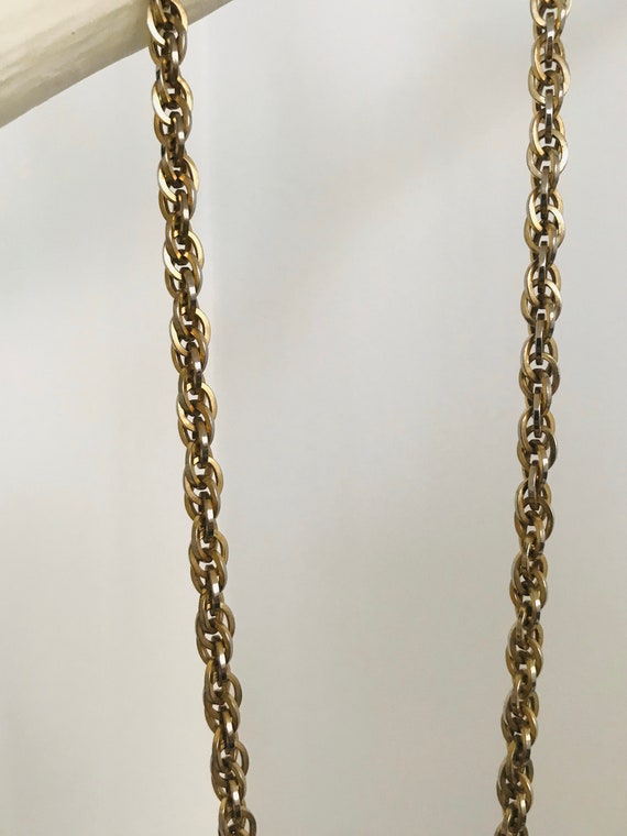 Vintage Antique Gold Tone Chain Link Necklace - image 4
