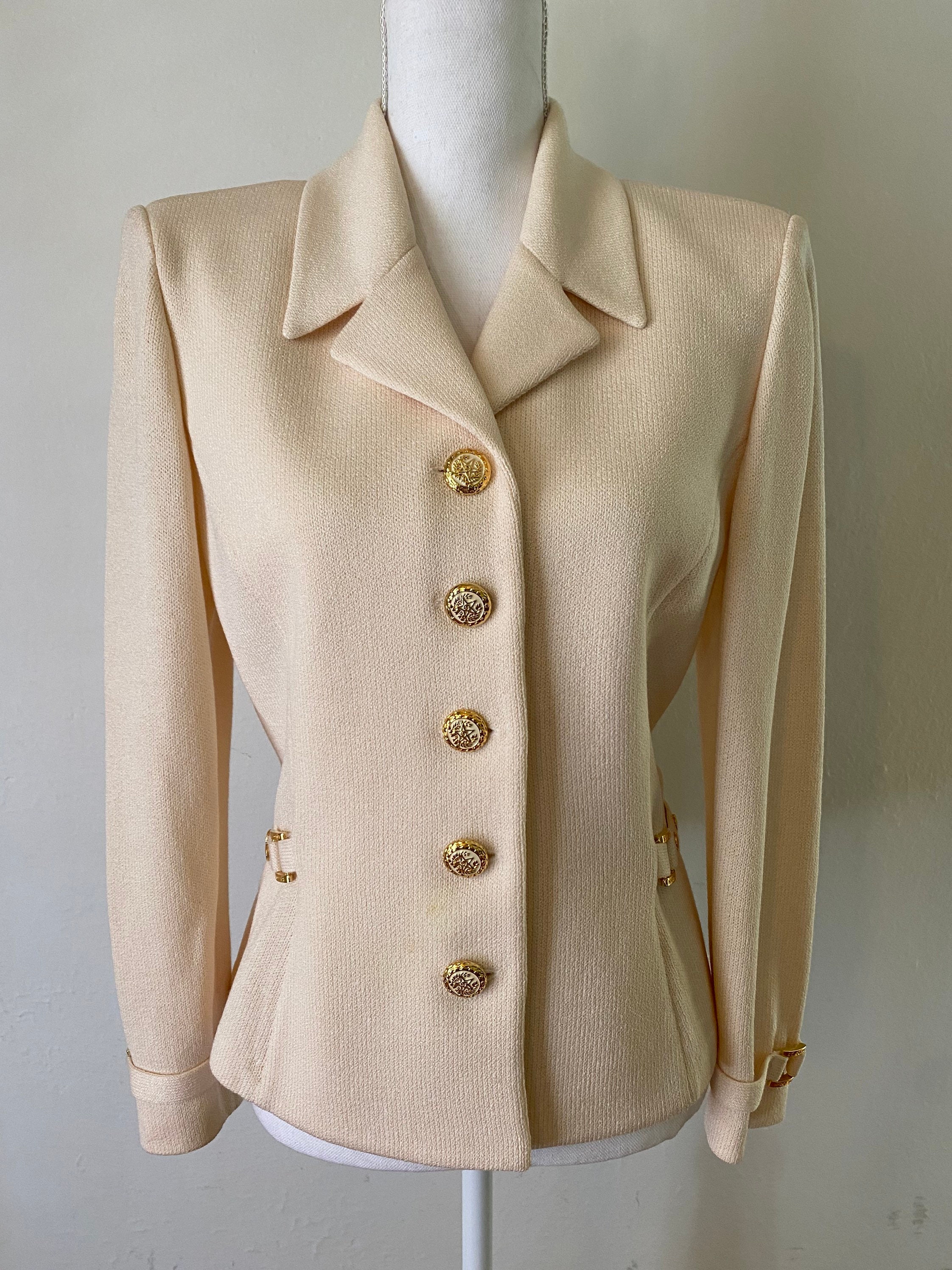 Cream blazer deals with gold buttons