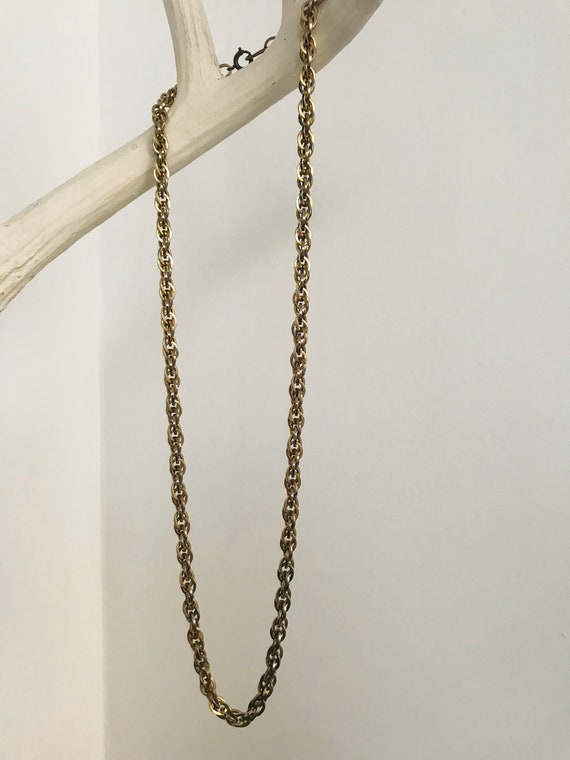 Vintage Antique Gold Tone Chain Link Necklace - image 1