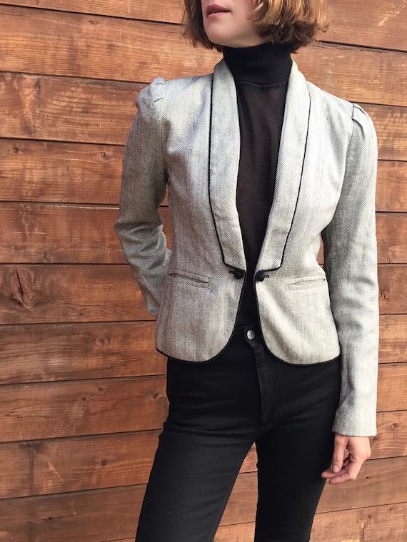 Vintage Black & White Tuxedo style Blazer - Small - image 9