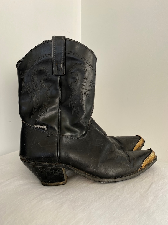 Vintage Capezio Black Leather Cowboy Western Boots