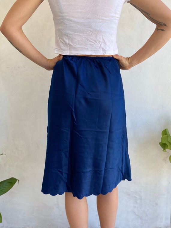 Vintage 90s Silky Navy Half Slip Skirt - Small - … - image 4