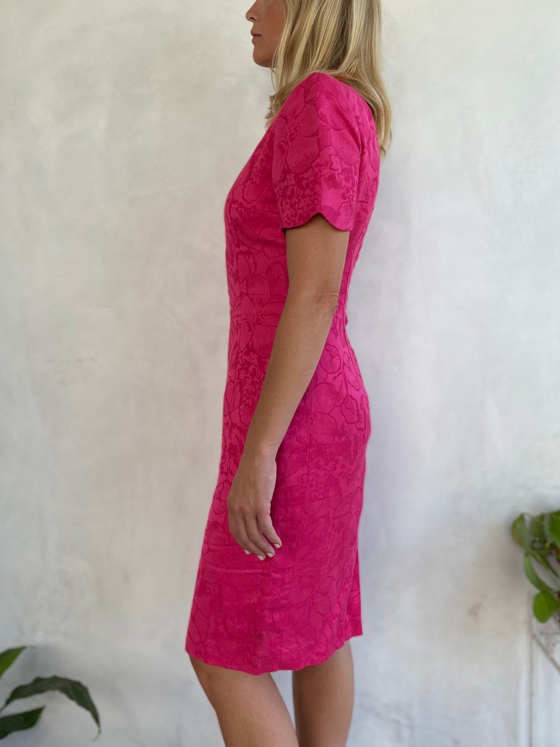 Vintage 80s TALBOTS Tailored Pink Mini Dress XS / Small / 4 image 5