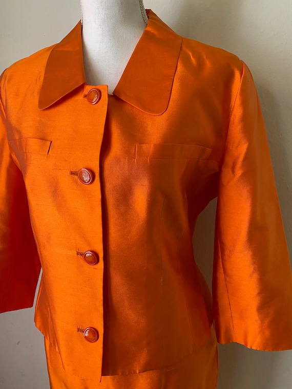 Vintage LANVIN Paris Silk Jacket Skirt Suit - 2 P… - image 2