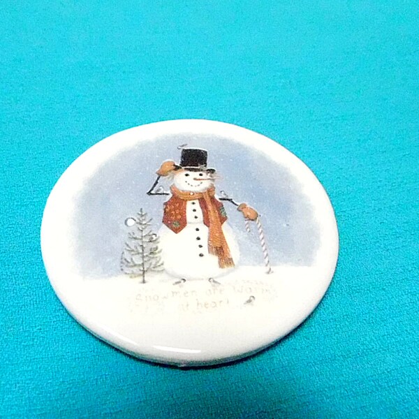 Winter  Snowman  Ceramic Fridge Magnet with strong magnet