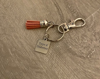 Type 2 Diabetes Medical Alert Keychain