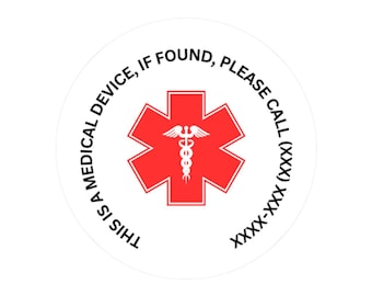 Medical Device Identification Kiss-Cut Stickers, Medical Stickers, First Aid Supplies, Sticker for Medical Gear Stickers