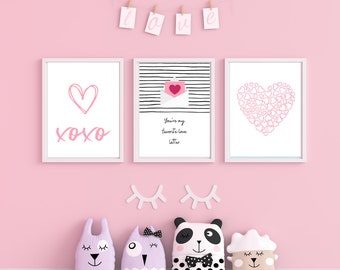 Pink Love Art Print Download Trio