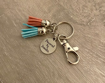 Powered by Insulin Diabetes Medical Alert Keychain