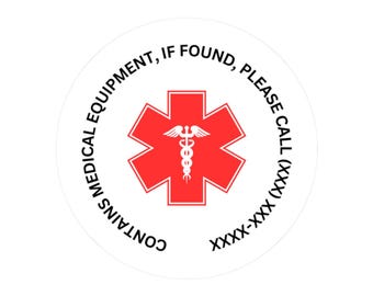 Emergency Equipment Identification Kiss-Cut Stickers, Medical Stickers, First Aid Supplies, Sticker for Medical Gear Stickers