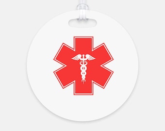 Personalizable Medical Bag Tag Round