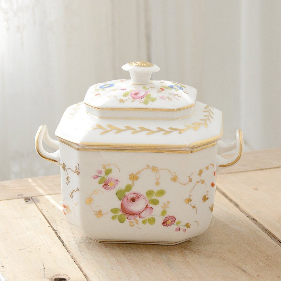 Boîte Antique Exceptionnelle Peinte à La Main Vieux Paris/Vieux Paris