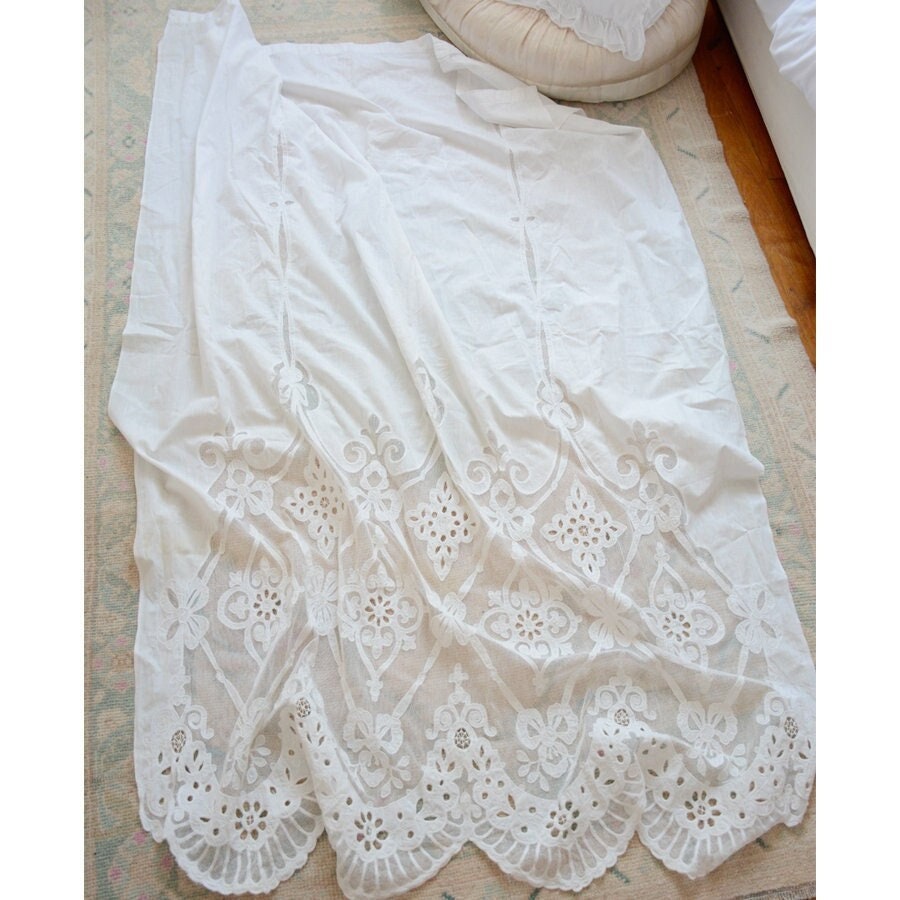 Superbe Rideau de Français Vintage/Panneau Fenêtre