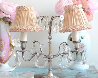 Vintage Crystal Silver-Plated Girandole